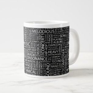 MUSIC pattern word cloud Large Coffee Mug