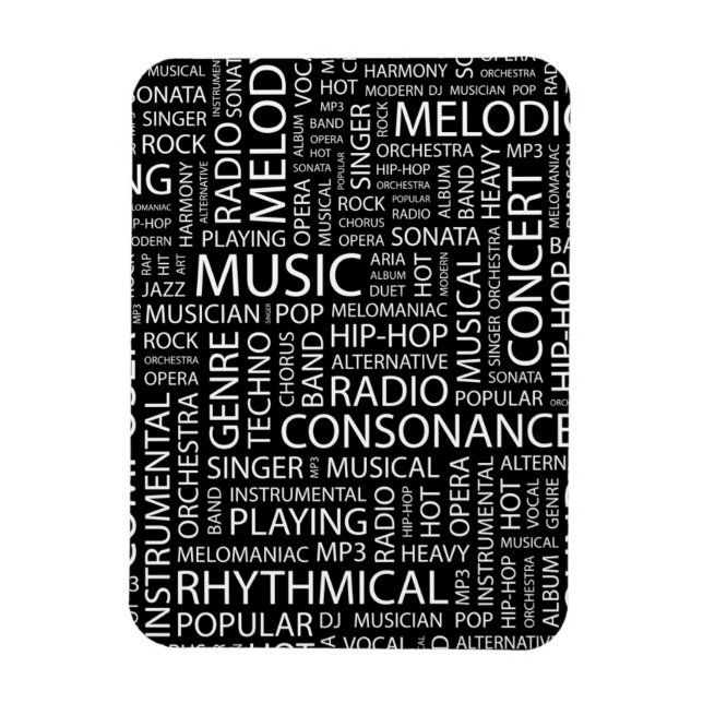 MUSIC pattern word cloud Magnet (Vertical)