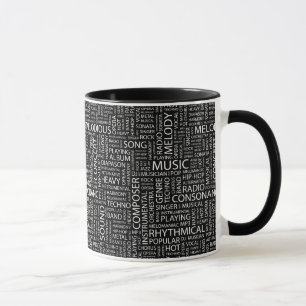 MUSIC pattern word cloud Mug