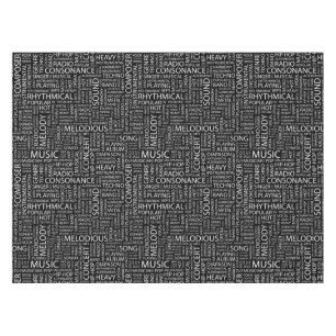 MUSIC pattern word cloud Tablecloth