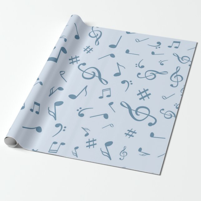 Music pattern wrapping paper (Unrolled)
