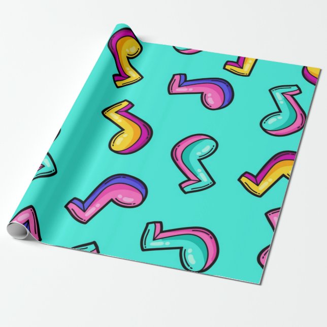 Music pattern wrapping paper (Unrolled)