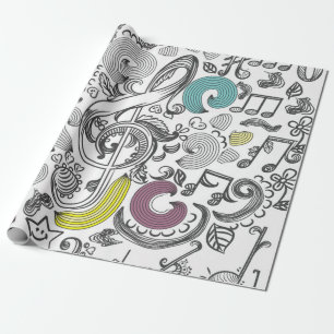 Music pattern wrapping paper