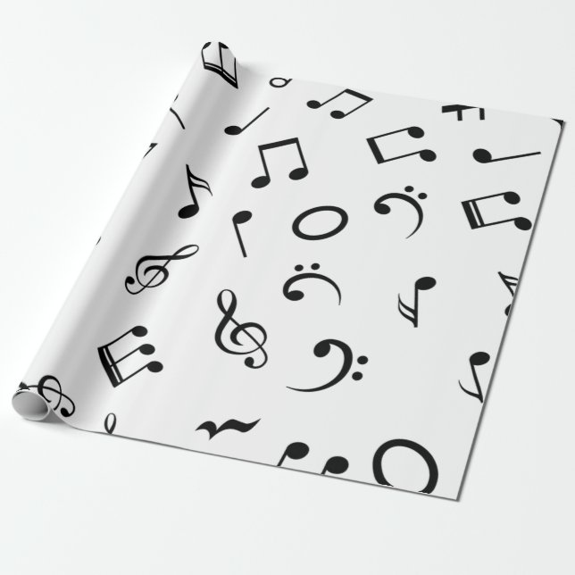Music pattern wrapping paper (Unrolled)