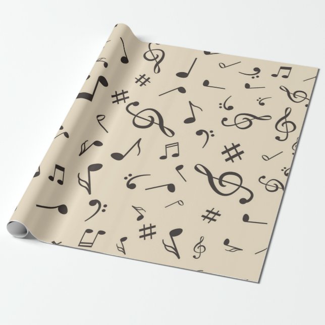 Music pattern wrapping paper (Unrolled)