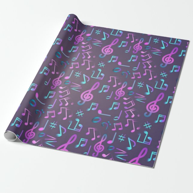 Music pattern wrapping paper (Unrolled)
