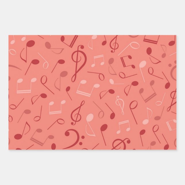 Music pattern wrapping paper sheet (Front)