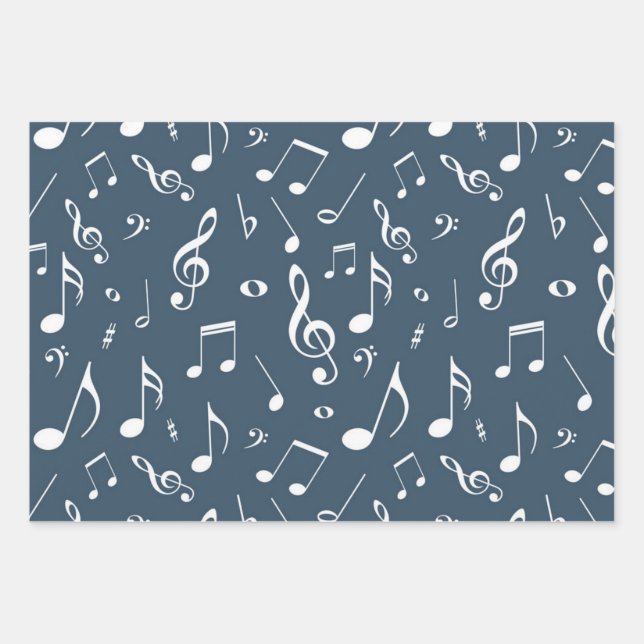 Music pattern wrapping paper sheet (Front)