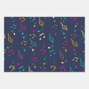 Music pattern wrapping paper sheet