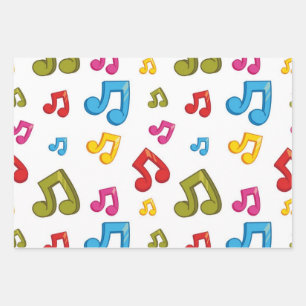 Music pattern wrapping paper sheet