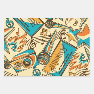 Music pattern wrapping paper sheet