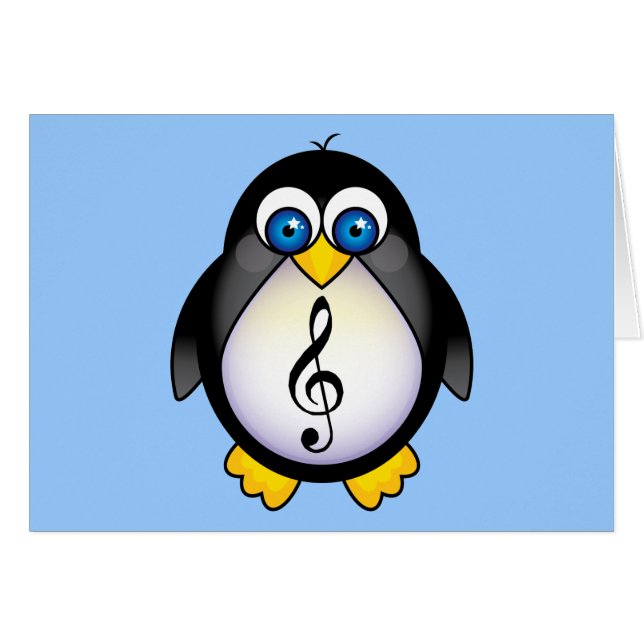 Music Penguin Treble Clef (Front Horizontal)