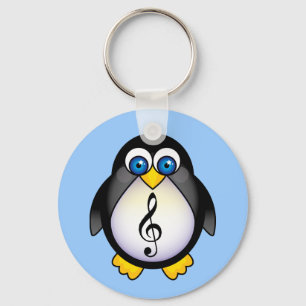 Music Penguin Treble Clef Key Ring