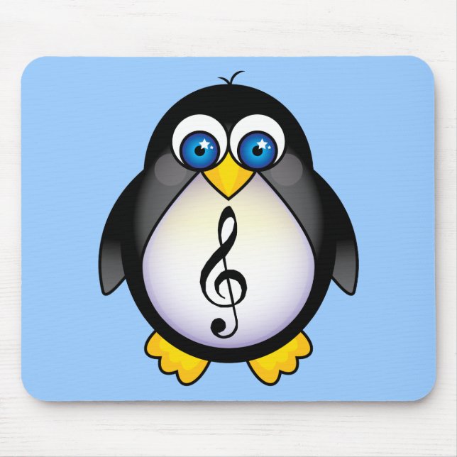 Music Penguin Treble Clef Mouse Pad (Front)
