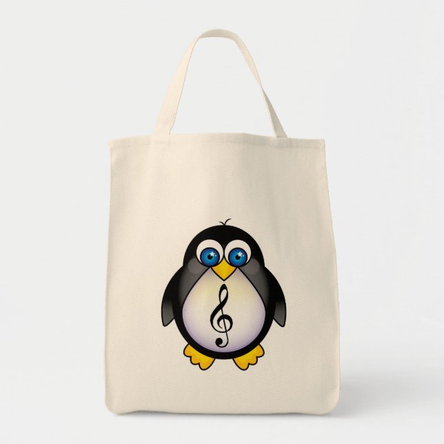 Music Penguin Treble Clef Tote Bag (Front)
