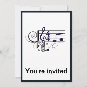 Music Performance or Recital: Black and White Invitation
