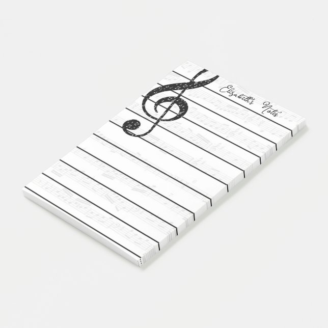 Music personalised post-it notes (Angled)