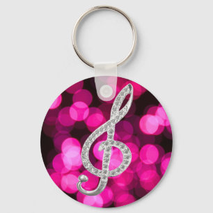 Music Piano Gclef Key Ring