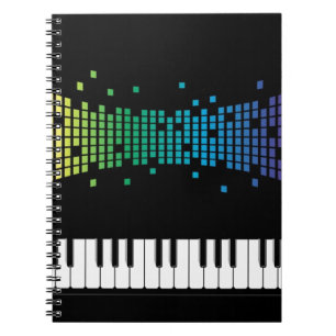 Music piano instrumental keyboard multicolored notebook