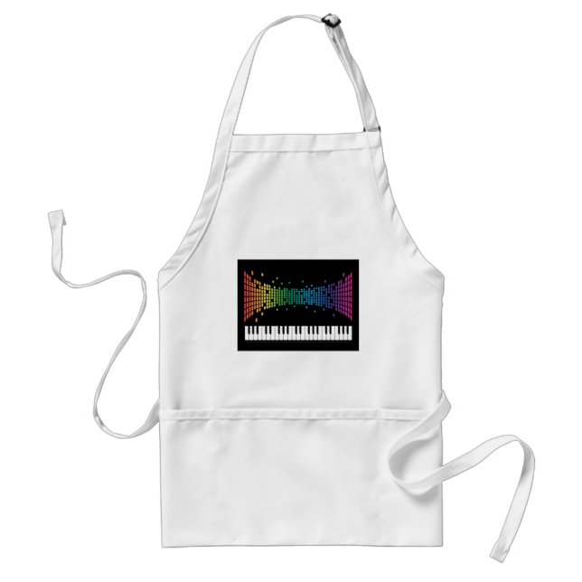 Music piano instrumental keyboard multicolored standard apron (Front)