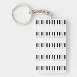 Music: Piano Keyboard Pattern Key Ring