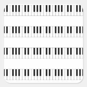 Music: Piano Keyboard Pattern Square Sticker