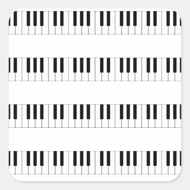 Music: Piano Keyboard Pattern Square Sticker (Front)