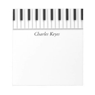 Music Piano Keys Black White Notepad