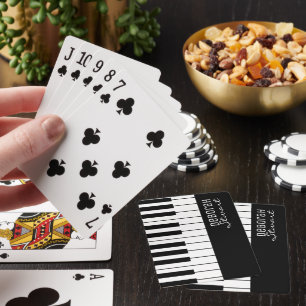 Music Piano Keys Elegant Black & White  Playing Cards
