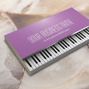 Music Piano Keys Elegant Purple Business Card