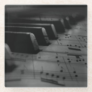 Music Piano Keys Glass Coaster