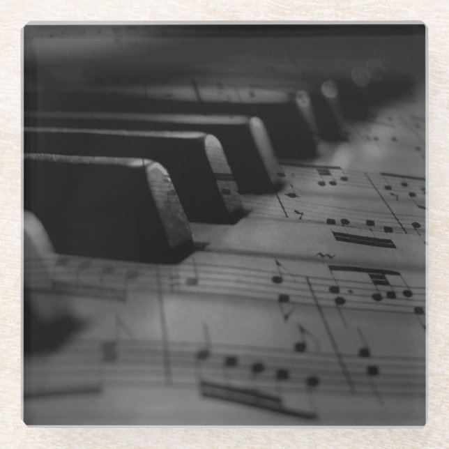  Music Piano Keys Glass Coaster (Front)