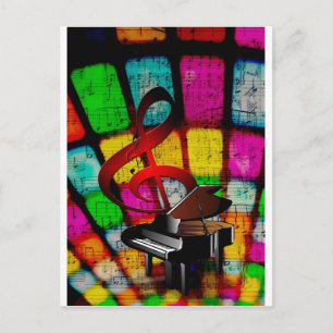 Music Piano Keys Notes Teacher Destiny Instruments Postcard