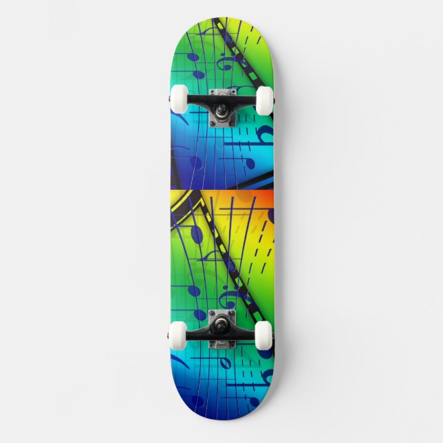 Music Piano Keys Notes Teacher Destiny Instruments Skateboard (Front)