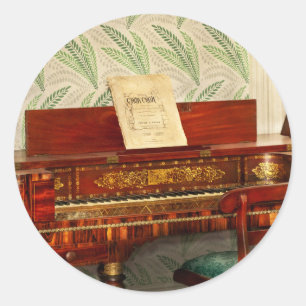 Music - Piano - Square baby grand Classic Round Sticker