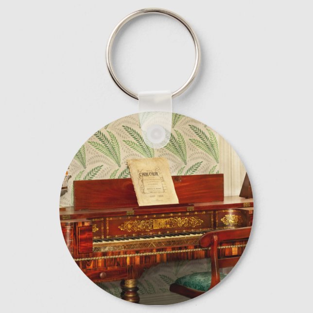 Music - Piano - Square baby grand Key Ring (Front)