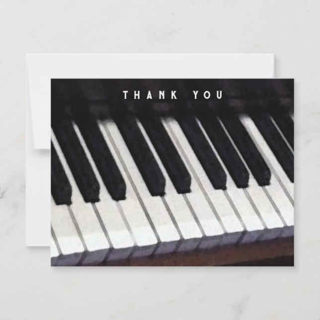 Music Piano Thank You Note Card (Front)