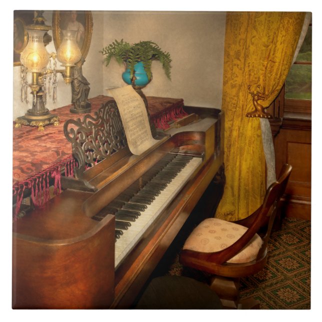 Music - Piano - What's the score Ceramic Tile (Front)
