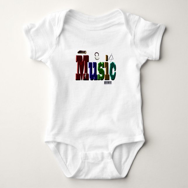 Music Picture Logo With Instruments,   Baby Bodysuit (Front)