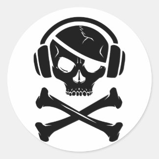 Music Pirate Piracy anti-riaa icon Classic Round Sticker