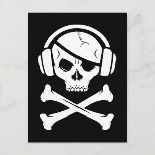 Music Pirate Piracy anti-riaa logo Postcard