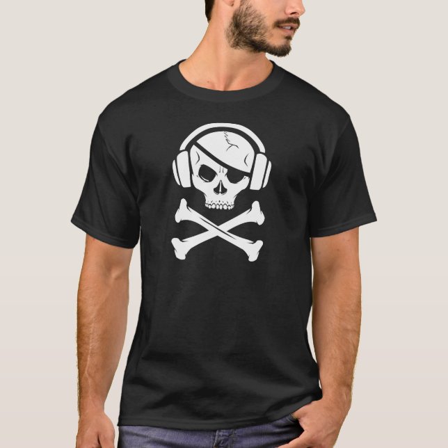 Music Pirate Piracy anti-riaa logo T-Shirt (Front)