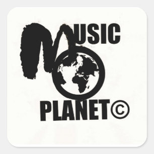 MUSIC PLANET Square Stickers