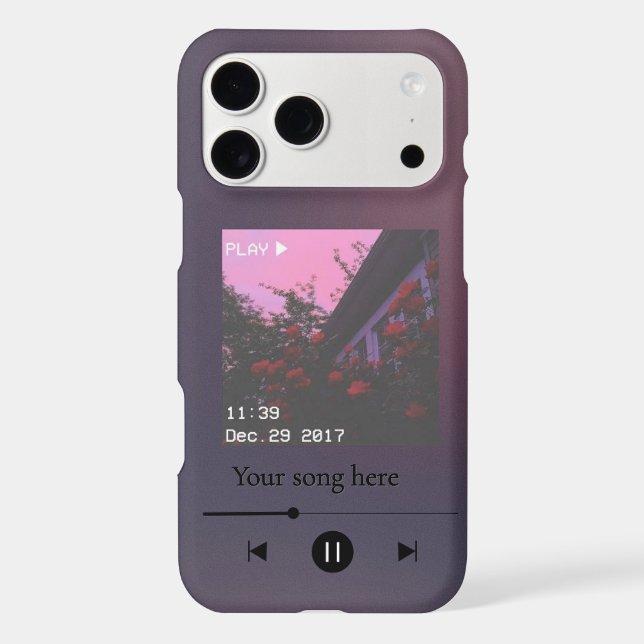 Music Player Aesthetic Phone Case, iPhone 17 Pro  (Back)