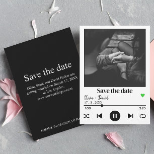 Music Player Album Cover Photo Song Save the Date Invitation