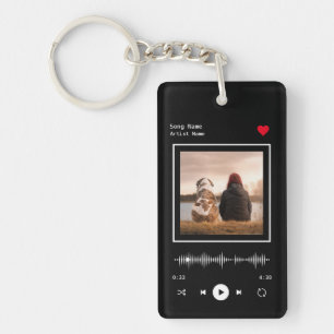 Music Player Artist and Song Personalised  Key Ring