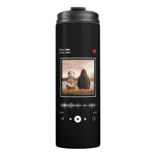 Music Player Artist and Song Personalised Photo Thermal Tumbler