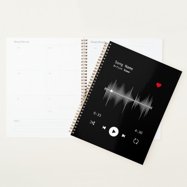 Music Player Artist and Song Personalised Planner (Display)