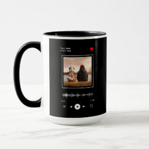 Music Player Artist and Song Personalized Photo Mug