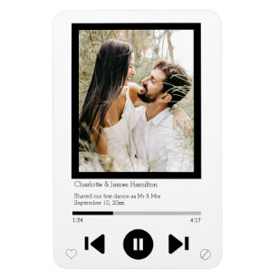 Music Player First Dance Photo Magnet